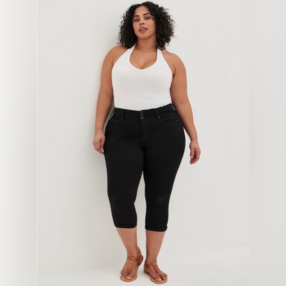 BNWOT black Torrid Super Soft Crop Jegging, size 20, high waisted - Picture 1 of 5
